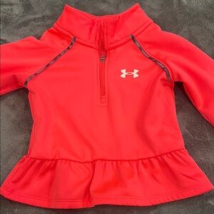 Under Armour Girls' Neon Red Long Sleeve Swim Rashguard